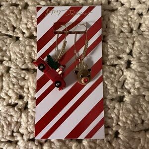 BETSEY JOHNSON SANTA IN RED TRUCK AND REINDEER